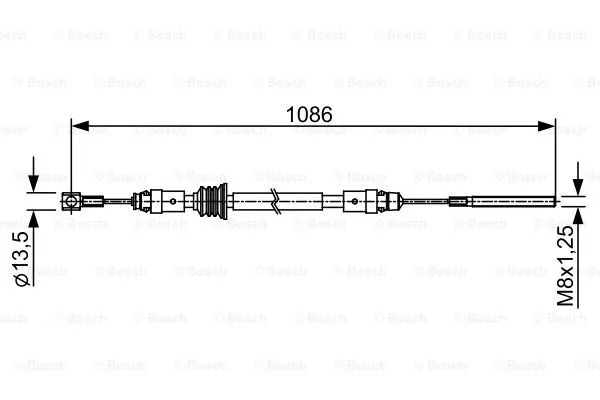Stovėjimo stabdžio trosas BOSCH 1 987 482 547