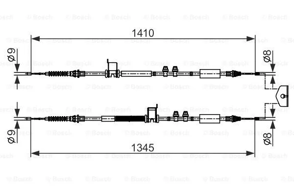 Stovėjimo stabdžio trosas BOSCH 1 987 482 560
