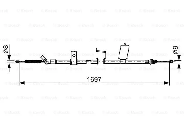 Stovėjimo stabdžio trosas BOSCH 1 987 482 627