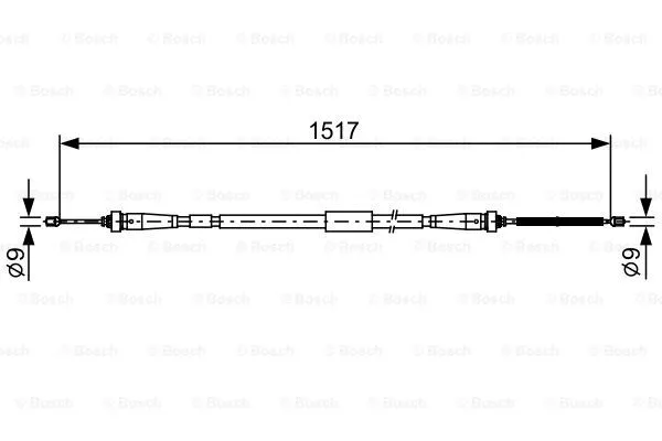 Stovėjimo stabdžio trosas BOSCH 1 987 482 639