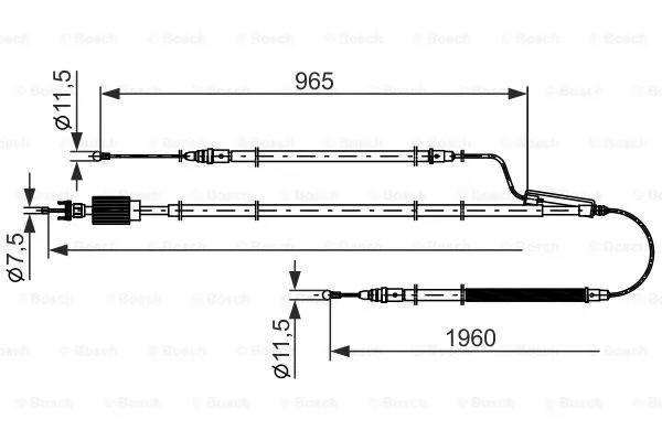 Stovėjimo stabdžio trosas BOSCH 1 987 482 805