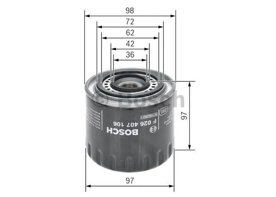 Alyvos filtras BOSCH F 026 407 106