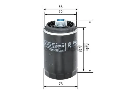 Alyvos filtras BOSCH F 026 407 179