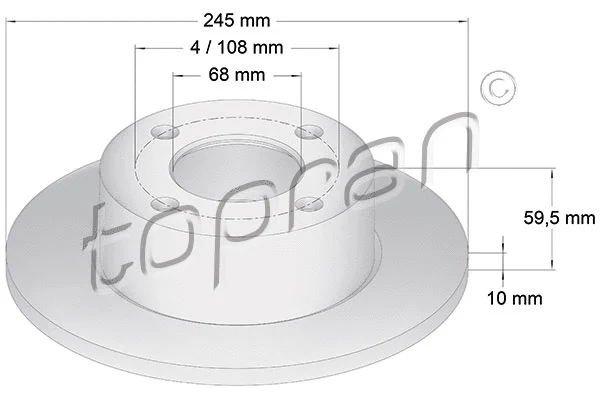 Stabdžių diskas TOPRAN 103 702