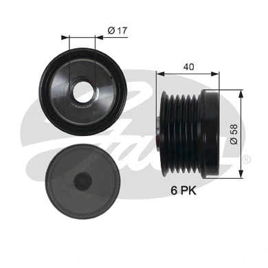 Kint. sr. generatoriaus laisvos eigos sankaba GATES OAP7158