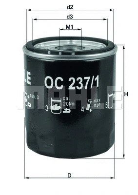 Alyvos filtras KNECHT OC 237/1