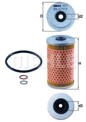 Alyvos filtras KNECHT OX 33D