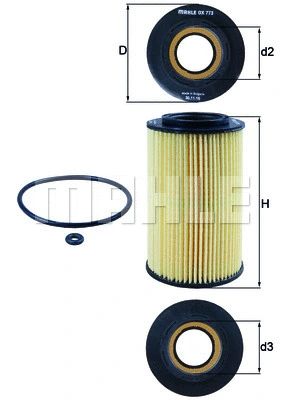 Alyvos filtras KNECHT OX 773D