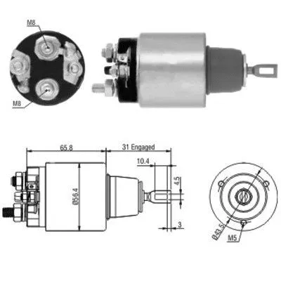 Starterio solenoidinis jungiklis HOFFER 46146