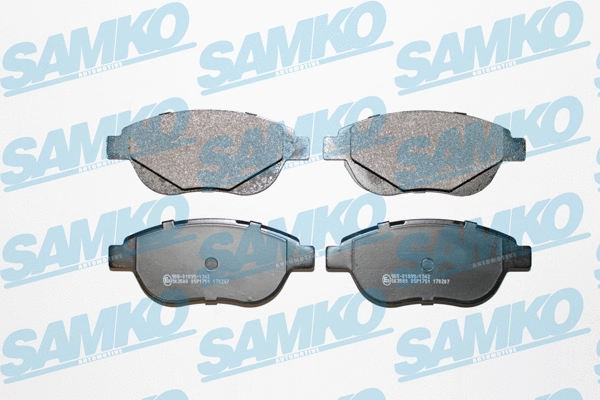 Diskinių stabdžių trinkelių rinkinys SAMKO 5SP1751