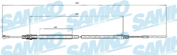 Stovėjimo stabdžio trosas SAMKO C0214B