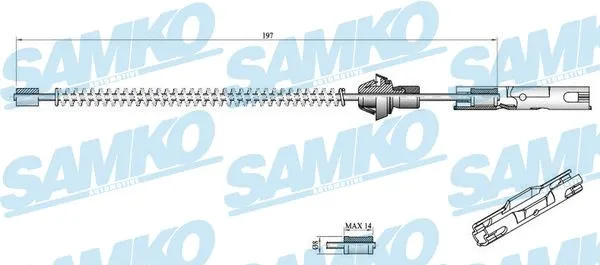 Stovėjimo stabdžio trosas SAMKO C0250B
