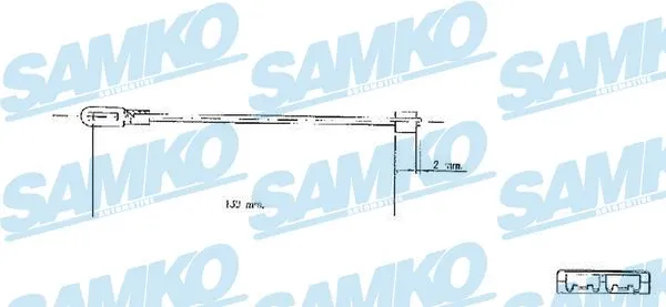 Stovėjimo stabdžio trosas SAMKO C0578B