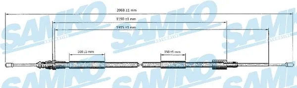 Stovėjimo stabdžio trosas SAMKO C0620B