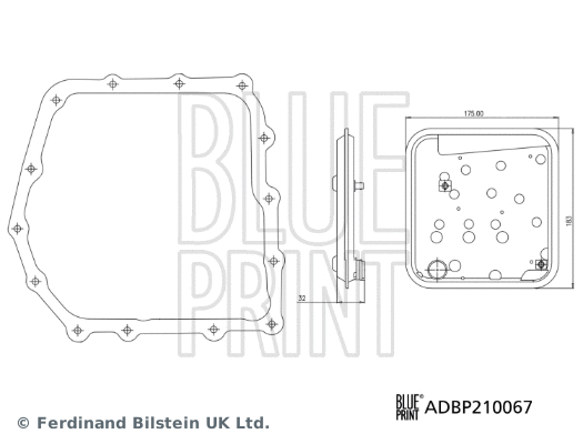 Automatinės transmisijos hidraulinių filtrų komplektas BLUE PRINT ADBP210067