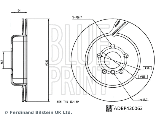 Stabdžių diskas BLUE PRINT ADBP430063