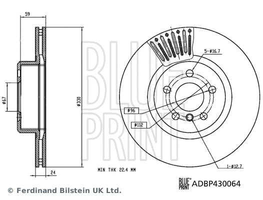 Stabdžių diskas BLUE PRINT ADBP430064