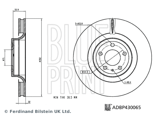 Stabdžių diskas BLUE PRINT ADBP430065