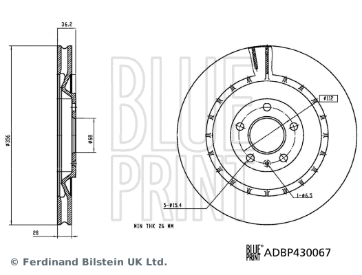 Stabdžių diskas BLUE PRINT ADBP430067