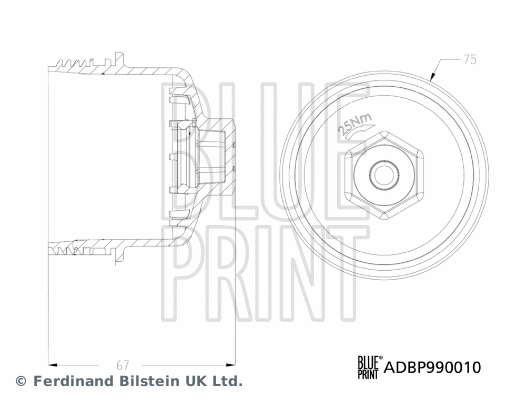 Alyvos filtro korpuso dangtis BLUE PRINT ADBP990010