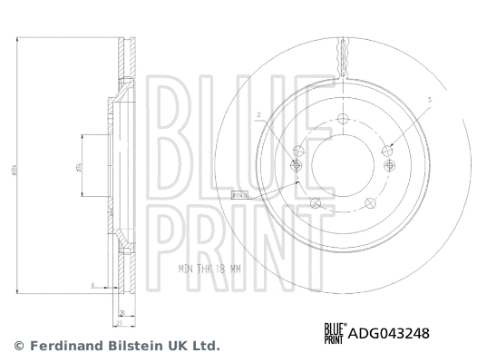 Stabdžių diskas BLUE PRINT ADG043248