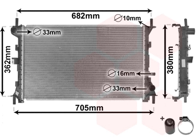 Variklio aušinimo radiatorius VAN WEZEL 18002264