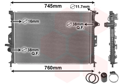 Variklio aušinimo radiatorius VAN WEZEL 18002425