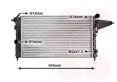 Variklio aušinimo radiatorius VAN WEZEL 37002161
