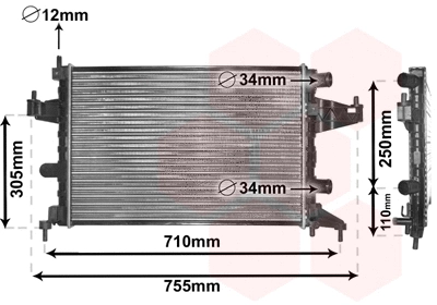 Variklio aušinimo radiatorius VAN WEZEL 37002303