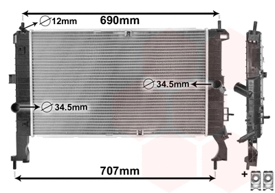 Variklio aušinimo radiatorius VAN WEZEL 37002346