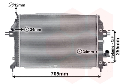 Variklio aušinimo radiatorius VAN WEZEL 37002460