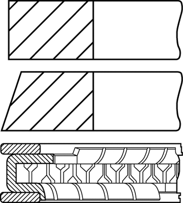 Stūmoklio žiedų komplektas GOETZE ENGINE 08-116107-00