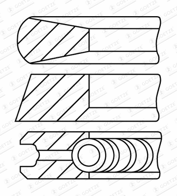 Stūmoklio žiedų komplektas GOETZE ENGINE 08-430400-00