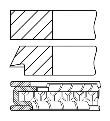 Stūmoklio žiedų komplektas GOETZE ENGINE 08-451900-00