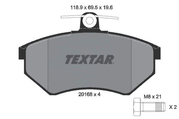 Diskinių stabdžių trinkelių rinkinys TEXTAR 2016804