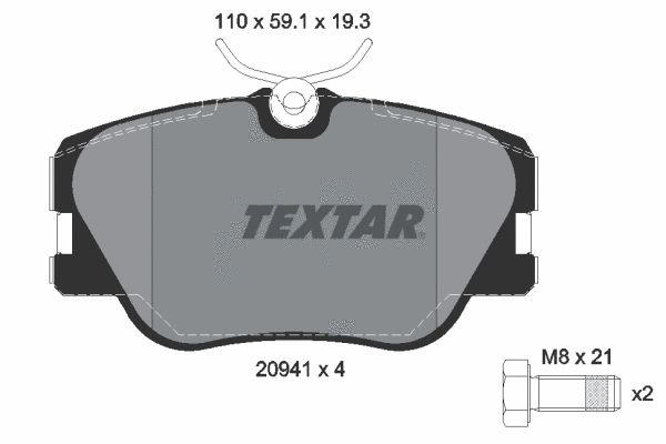 Diskinių stabdžių trinkelių rinkinys TEXTAR 2094102