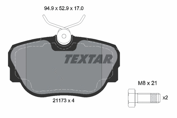 Diskinių stabdžių trinkelių rinkinys TEXTAR 2117302