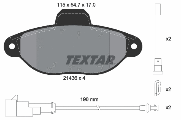 Diskinių stabdžių trinkelių rinkinys TEXTAR 2143609