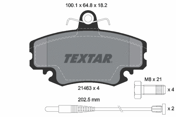 Diskinių stabdžių trinkelių rinkinys TEXTAR 2146304