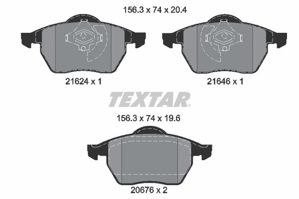 Diskinių stabdžių trinkelių rinkinys TEXTAR 2162402