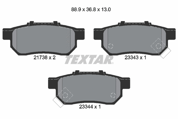 Diskinių stabdžių trinkelių rinkinys TEXTAR 2173801