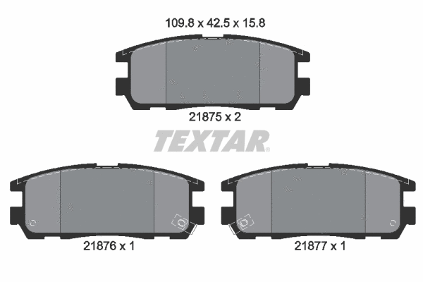 Diskinių stabdžių trinkelių rinkinys TEXTAR 2187501