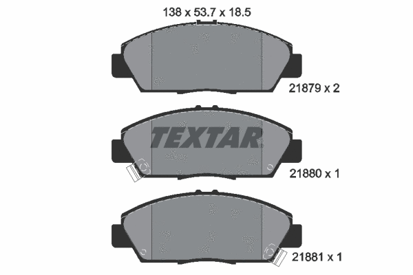 Diskinių stabdžių trinkelių rinkinys TEXTAR 2187901