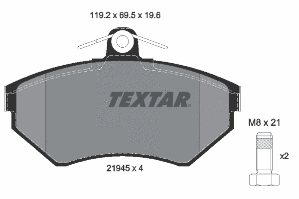 Diskinių stabdžių trinkelių rinkinys TEXTAR 2194503