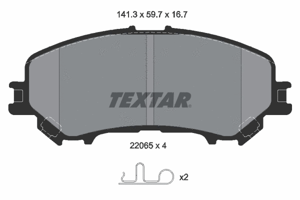 Diskinių stabdžių trinkelių rinkinys TEXTAR 2206503