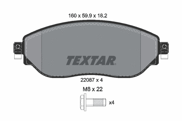 Diskinių stabdžių trinkelių rinkinys TEXTAR 2208701