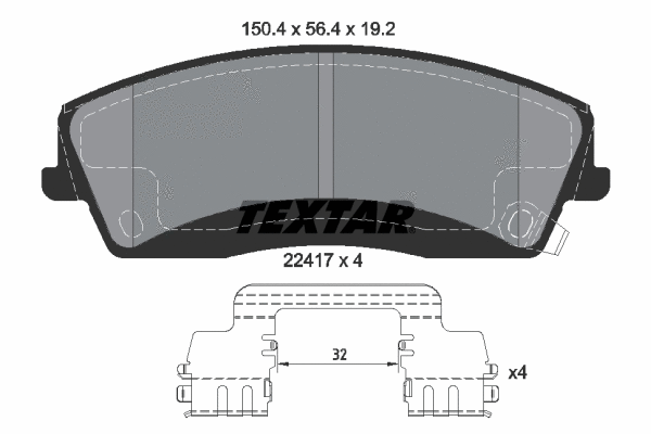 Diskinių stabdžių trinkelių rinkinys TEXTAR 2241701