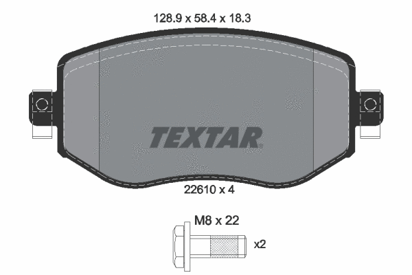 Diskinių stabdžių trinkelių rinkinys TEXTAR 2261001
