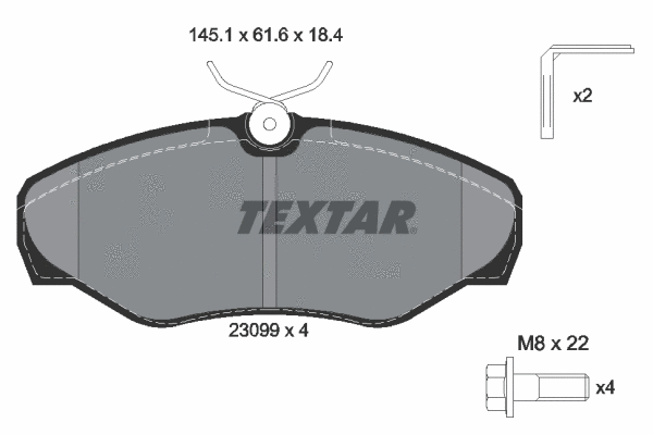 Diskinių stabdžių trinkelių rinkinys TEXTAR 2309902