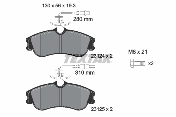 Diskinių stabdžių trinkelių rinkinys TEXTAR 2312401
